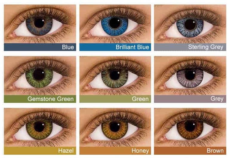 Contact Lens Color Chart